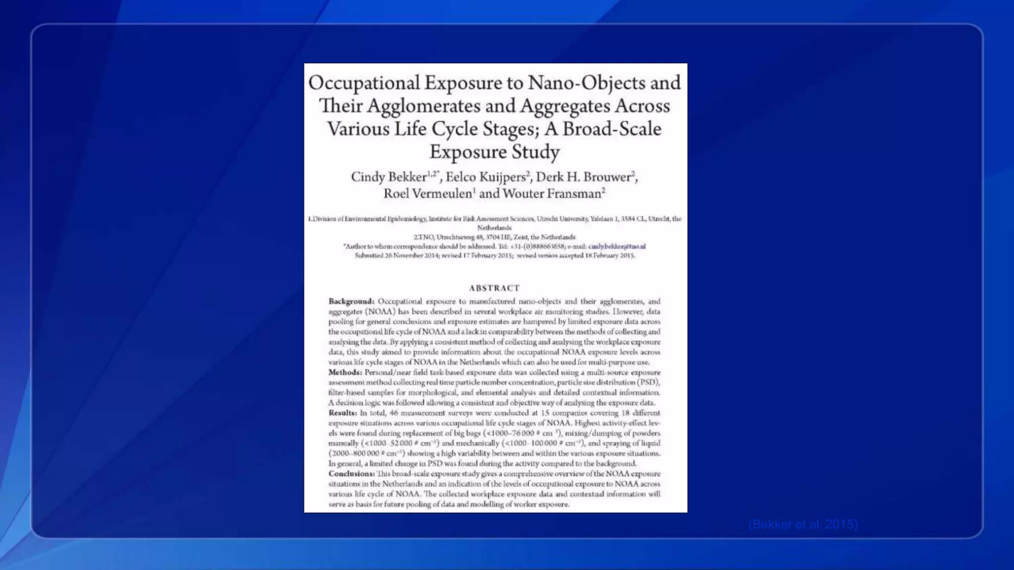 (Bekker et al. 2015)
 