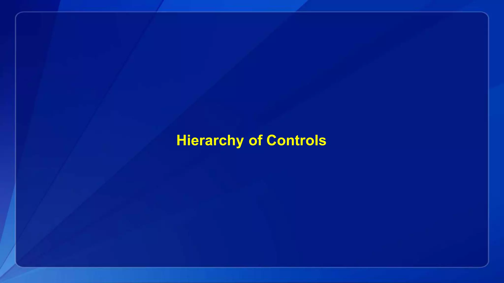 Hierarchy of Controls
 