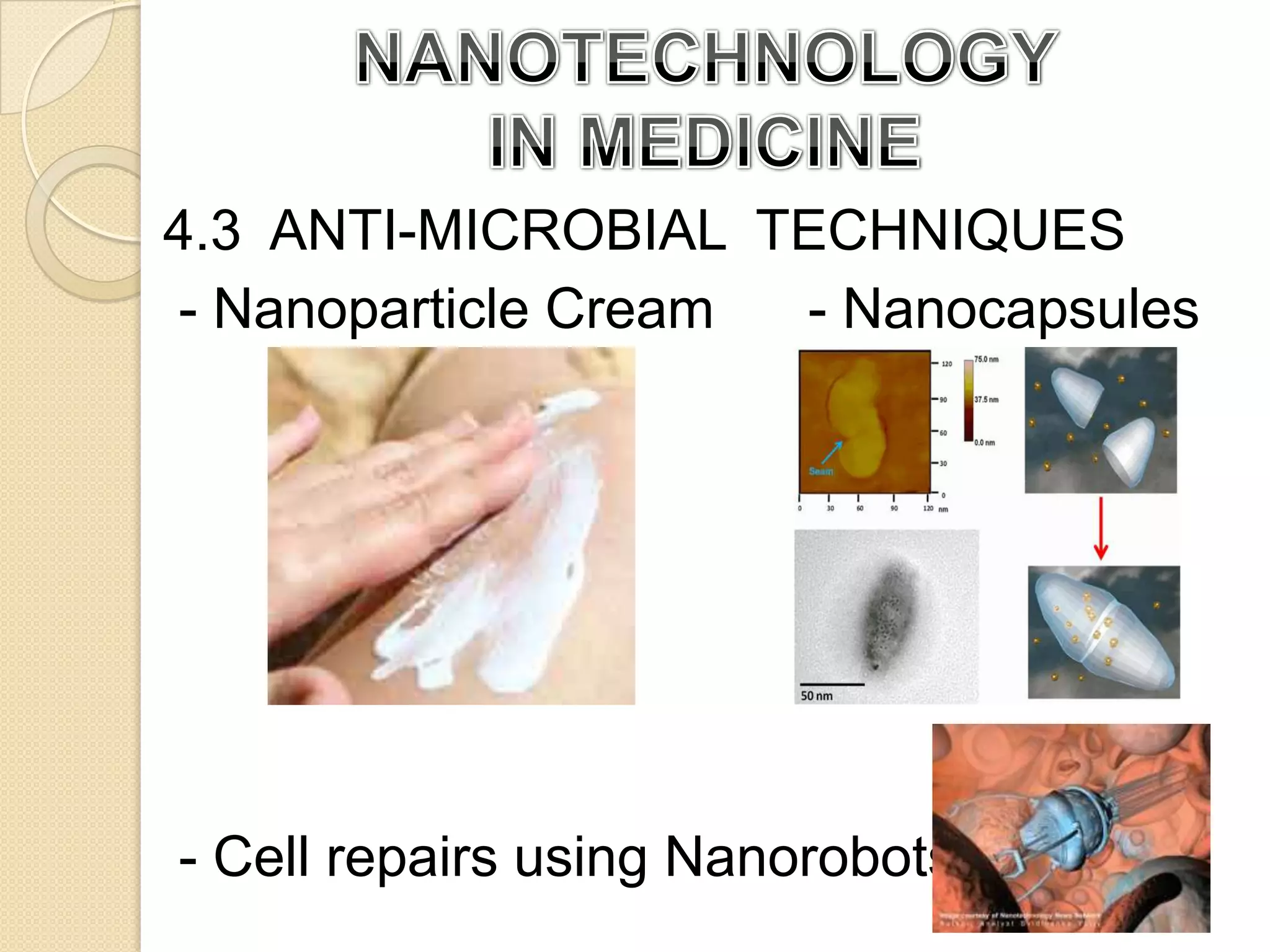 ANTI – MICROBIAL TECHNIQUESNANOTECHNOLOGY IN MEDICINE