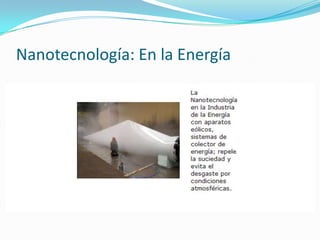 Nanotecnología: En la Energía