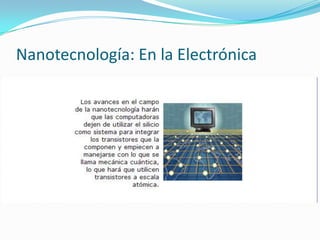 Nanotecnología: En la Electrónica