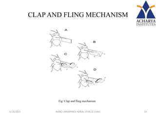 CLAP AND FLING MECHANISM
5/14/2015 NANO UNMANNED AERIAL VEHICLE (UAV) 19
 