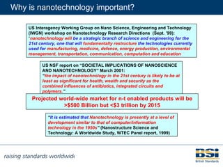 Why is nanotechnology important? US Interagency Working Group on Nano Science, Engineering and Technology (IWGN) workshop ...