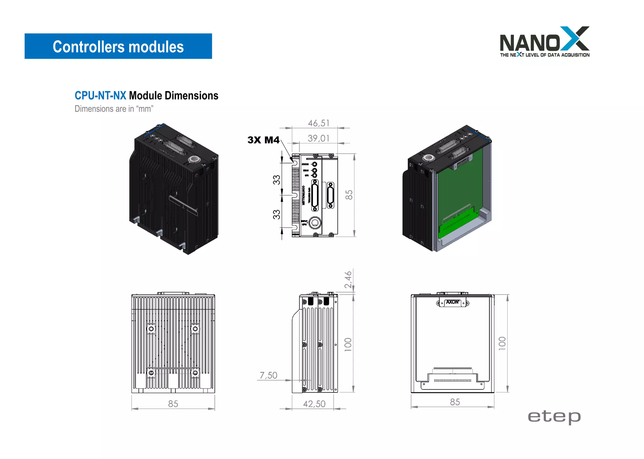 Controllers modules
Dimensions are in “mm”
CPU-NT-NX Module Dimensions
 