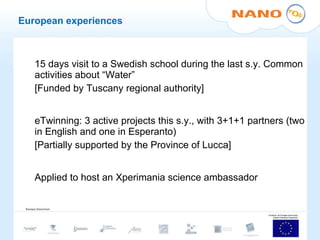 Nanoyou training meeting - School presentation - LS "E. Majorana", Italy