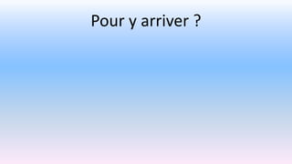 Pour y arriver ?
 