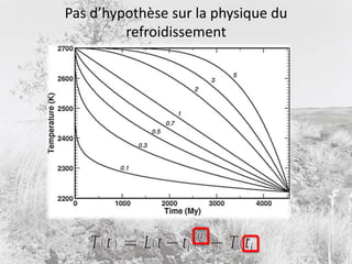 Coupler l’histoire thermique à celle du dégazagePour calculer D(t) il nous faut T(t) et S(t)