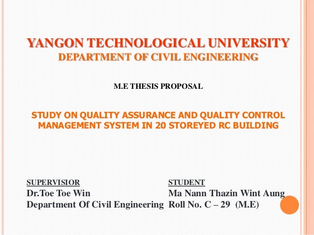 Statistical help thesis quality control