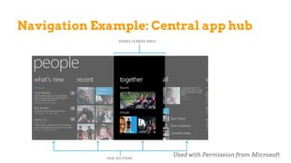 Navigation Example: Central app hub
Used with Permission from Microsoft
 