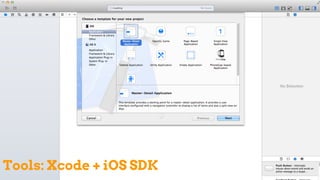 Tools: Xcode + iOS SDK
 
