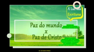DEPENDE DAS
CIRCUNSTÂNCIAS EXTERIORES
E DAS PESSOAS AO NOSSO REDOR.
DEPENDE DA MANEIRA
INTERIOR PELA QUAL NÓS LIDAMOS
COM AS CIRCUNSTÂNCIAS EXTERIORES
E COM AS PESSOAS; E DO EMBATE
QUE TRAVAMOS CONOSCO,
SEM ABRIR MÃO DO EQUILIBRIO E SERENIDADE.
EX. DA SOGRA CHINESA
 