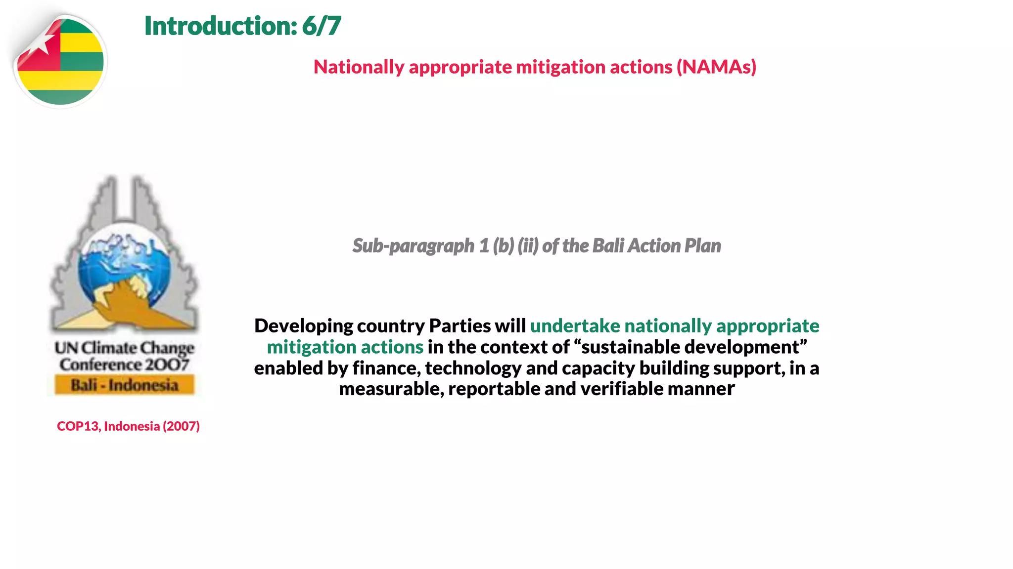 National Adaptation Plan for Actions(NAPA) And The National Appropriate ...