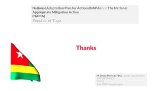 National Adaptation Plan for Actions(NAPA) And The National Appropriate ...