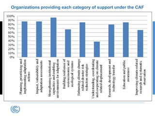 Organizations providing each category of support under the CAF
 