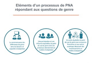 Eléments d’un processus de PNA
répondant aux questions de genre
 