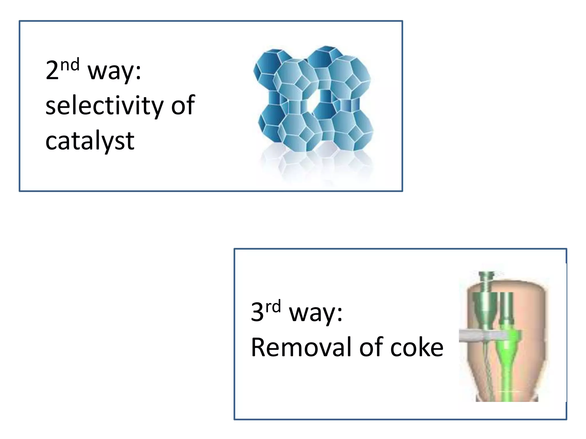 2nd way:
selectivity of
catalyst




                 3rd way:
                 Removal of coke
 