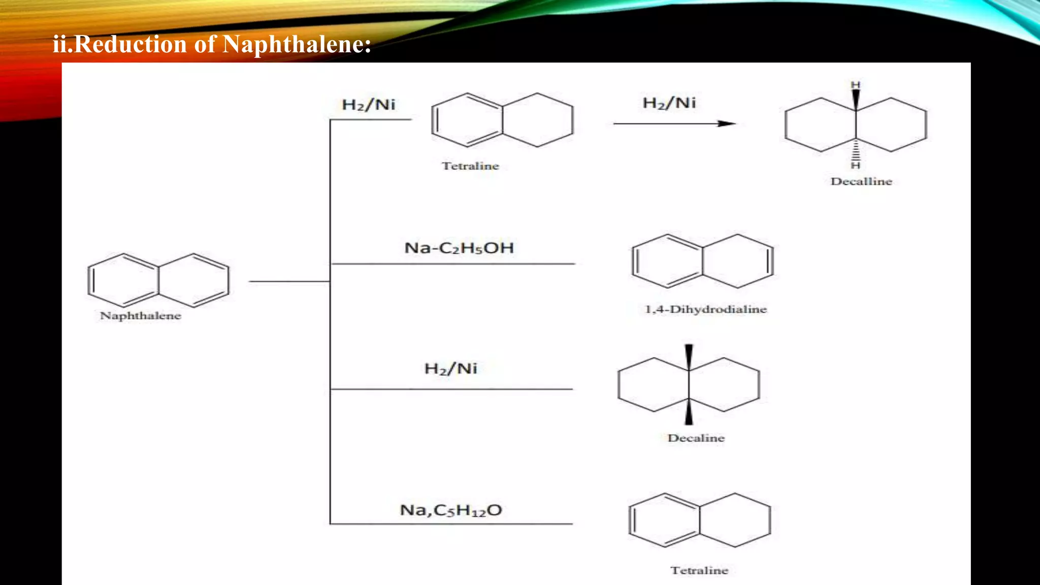 ii.Reduction of Naphthalene:
 