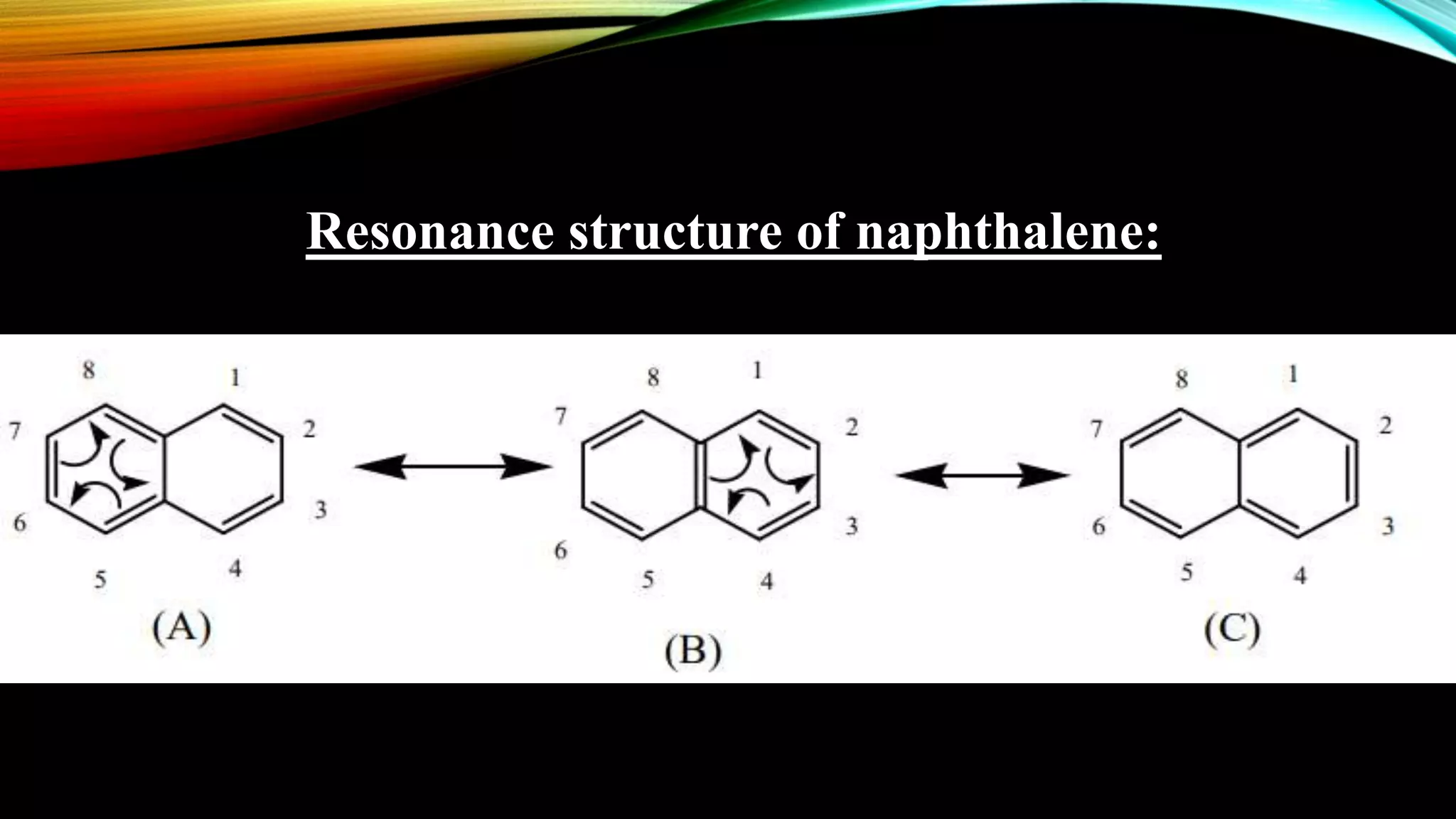 Resonance structure of naphthalene:
 