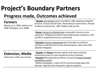 Planning for and monitoring outcomes in action-research Projects: The Napier grass diseases project