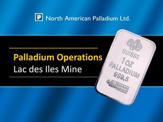 Palladium Operations
Lac des Iles Mine
 