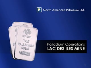 Palladium Operations
LAC DES ILES MINE


                   16
 