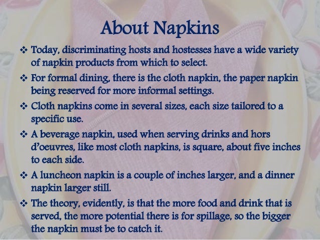 napkin folding dinner napkin size