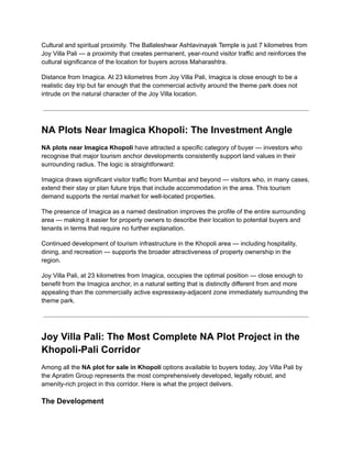 Complete Buyer's Guide to NA Plots in Khopoli, Maharashtra | PDF