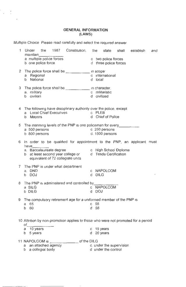 napolcom reviewer e book 2015 security guard exam answer sheet