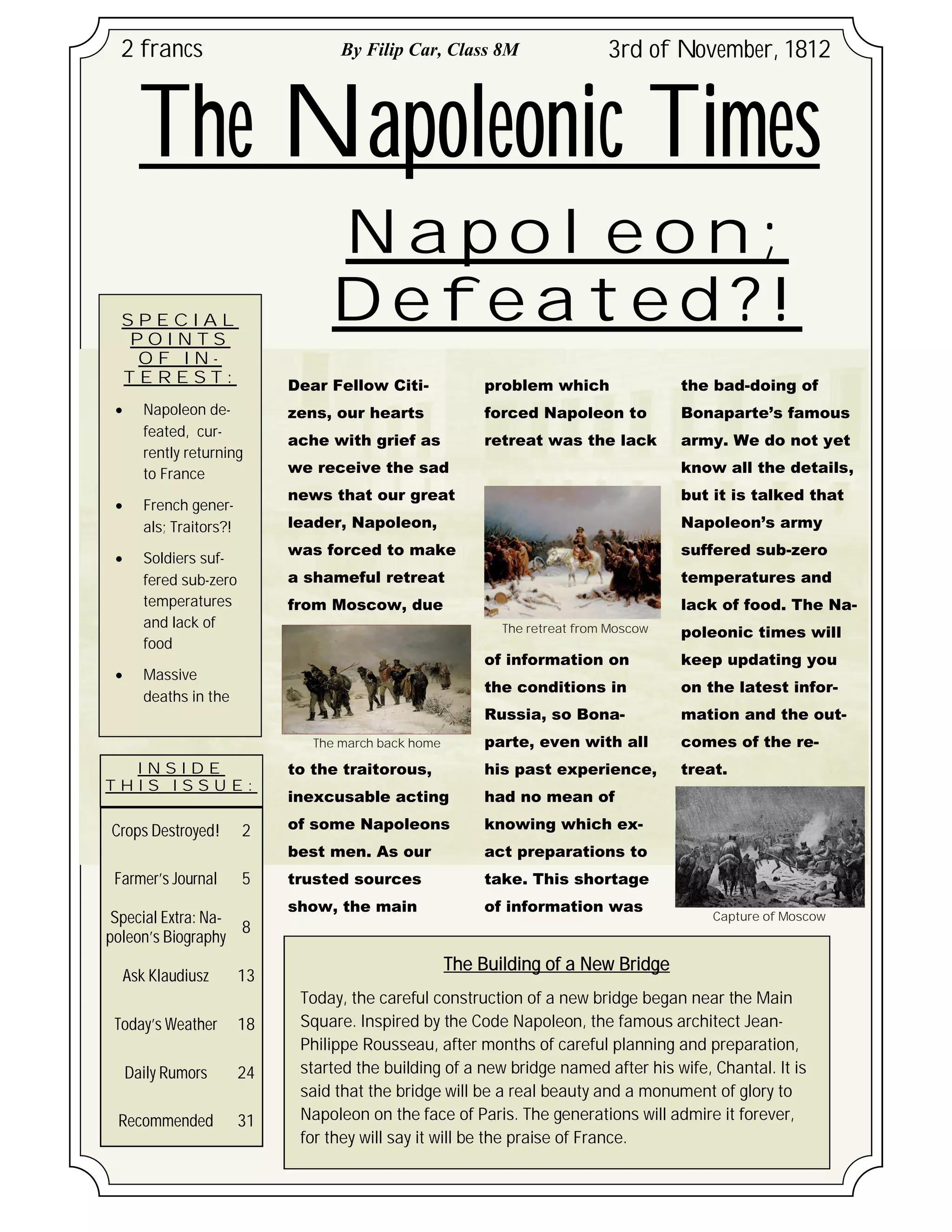 Napoleon Newspaper PDF