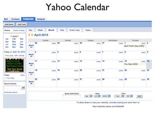 Yahoo Calendar 