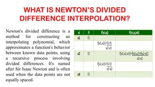 newton divided difference PPT.pptx presented by Mr. Pralay Sarkar for ...