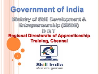 1
Regional Directorate of ApprenticeshipRegional Directorate of Apprenticeship
Training, ChennaiTraining, Chennai
 