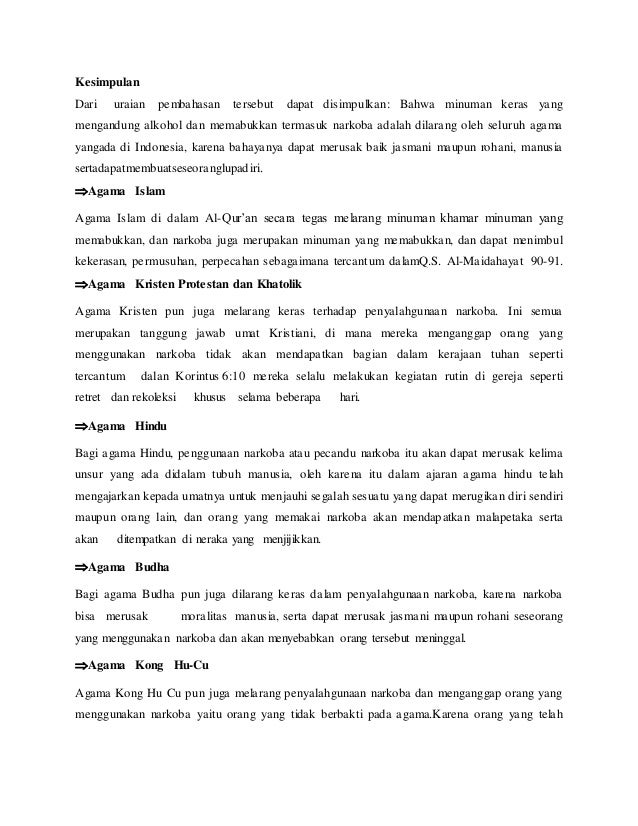 Napza Dalam Perspektif Agama