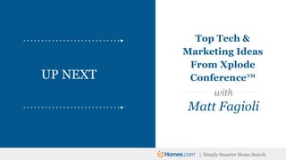 | Simply Smarter Home Search
UP NEXT
Top Tech &
Marketing Ideas
From Xplode
Conference™
with
Matt Fagioli
 