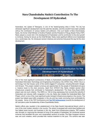 Nara Chandrababu Naidu’s Contribution To The Development Of Hyderabad..pdf
