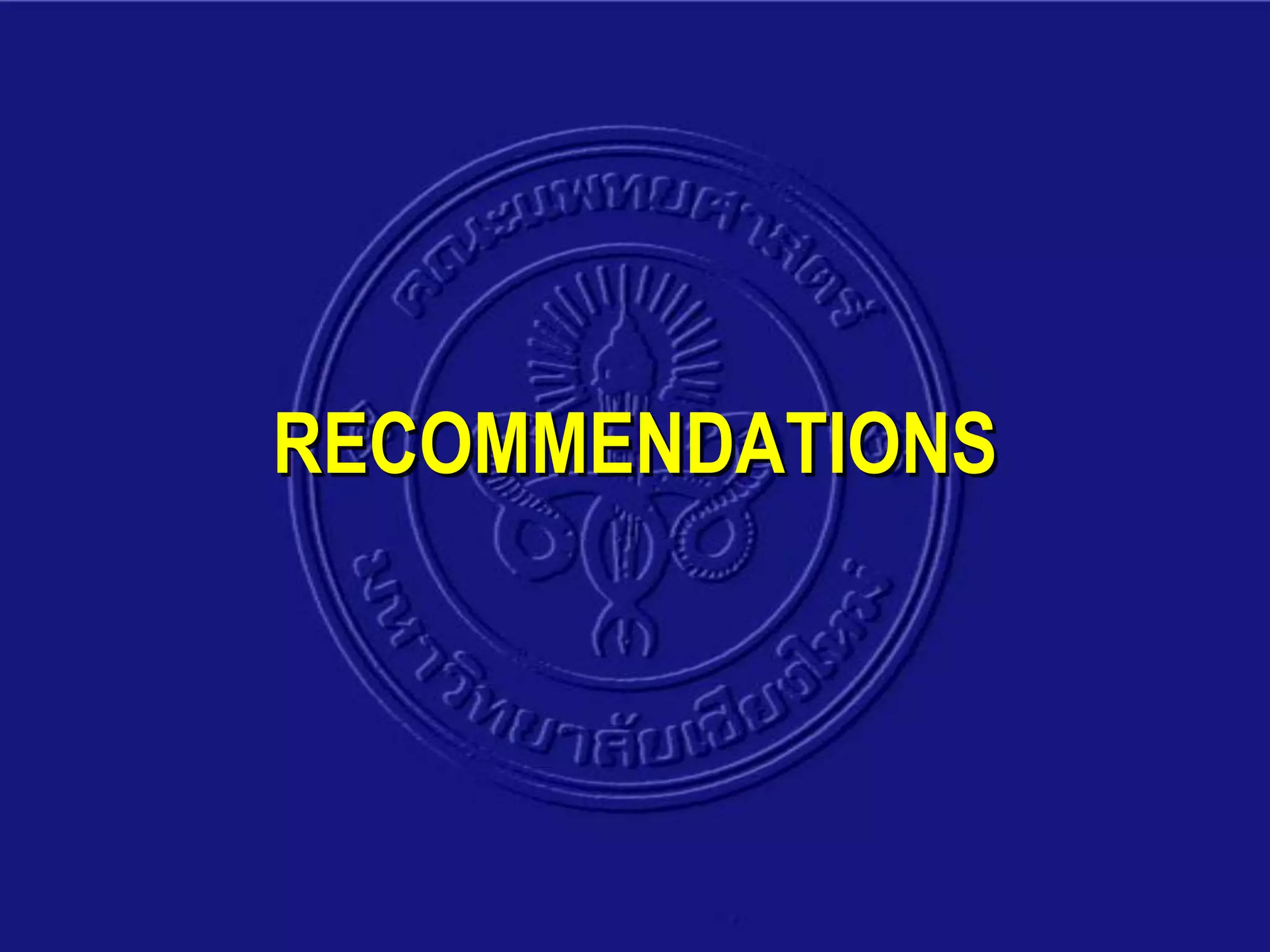 RECOMMENDATIONS
 