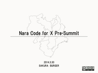 Nara  Code  for  X  Pre-Summit
2014.3.30
SAKURA    BURGER
 