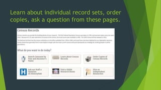 Learn about individual record sets, order
copies, ask a question from these pages.
 