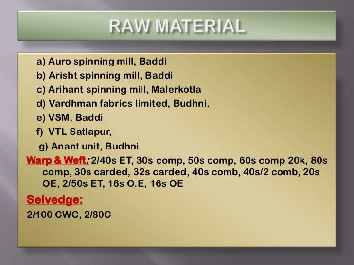 ppt on summer training Vardhman's Mahavir Spinning Mills Baddi (weavi…
