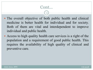 Distinction Between Development of Public Health and Medicine | PDF