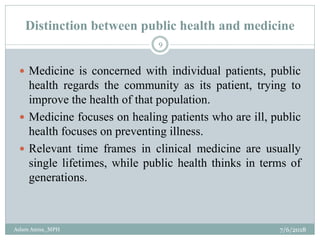 Distinction Between Development of Public Health and Medicine | PDF