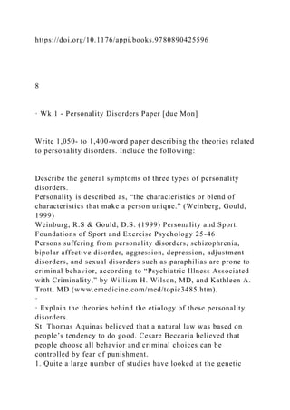 Narcissistic Personality Disorder Provide a brief su.docx