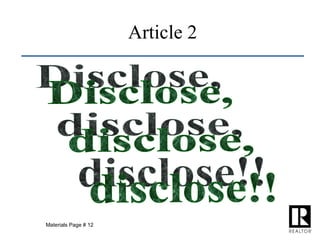 Article 2 Disclose, disclose, disclose!! Materials Page # 12 