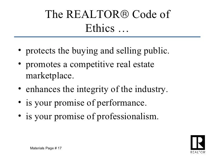 The REALTOR Code of EthicsvNew Member Orientation Program