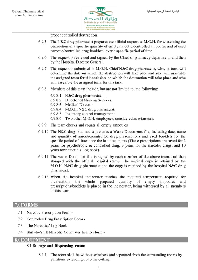 Narcotic controlled drugs policy and procedurelast | PDF