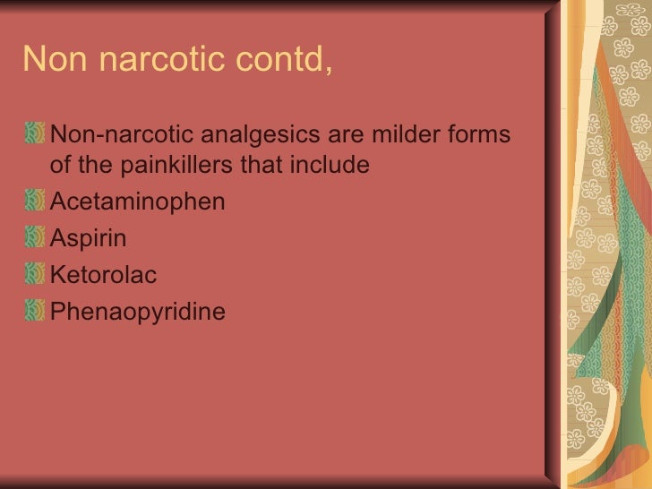 Narcotic Analgesics Drug