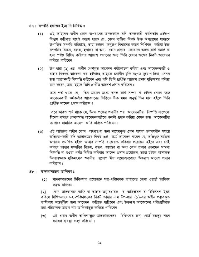 Bangladesh Narcotics Control Act 1990 (Bangla)