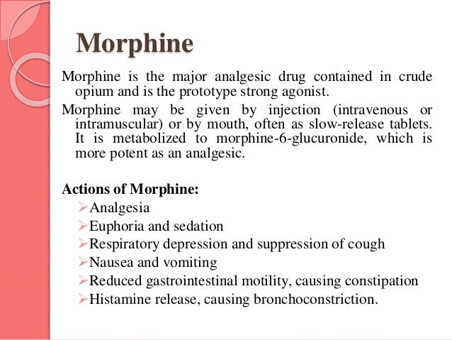 morphine mechanism of action