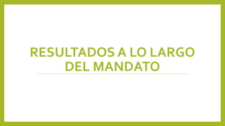 RESULTADOS A LO LARGO
DEL MANDATO
 