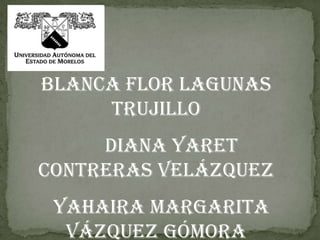 Blanca Flor Lagunas Trujillo       Diana Yaret Contreras Velázquez   Yahaira Margarita Vázquez Gómora 